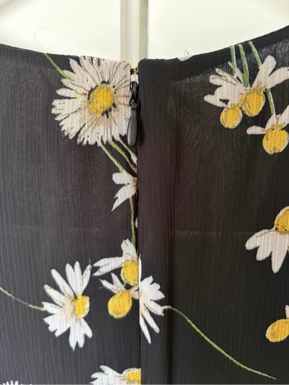 Tommy Hilfiger Black Floral Midi Dress with Yellow Daisy Print - Picture 5 of 5